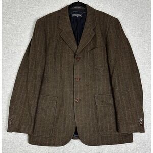 Structure Blazer Sport Coat Mens 40 Brown‎ Wool Italian Fabric Herringbone Tweed